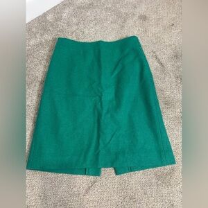 J. Crew Factory The Pencil Skirt Womens Size 2 Green Double Serge Wool Blend